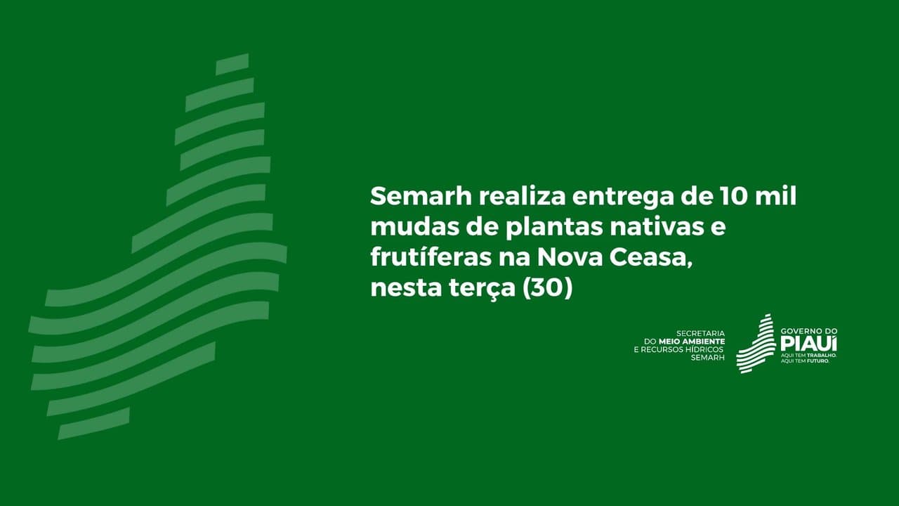 Semarh realiza entrega de 10 mil mudas de plantas nativas e frutíferas na Nova Ceasa, nesta terça (30)