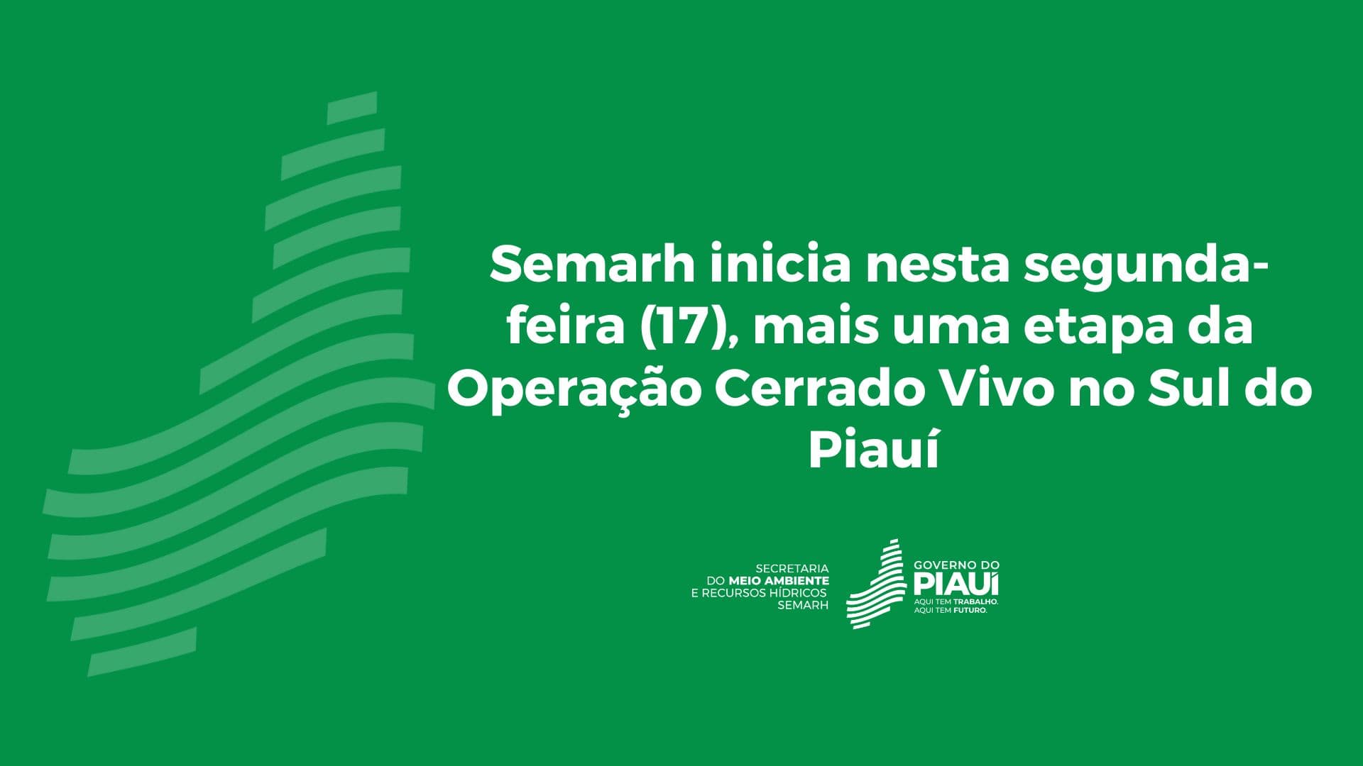 Semarh inicia nesta nesta segunda-feira (17), mais uma etapa da Operação Cerrado Vivo no Sul do Piauí