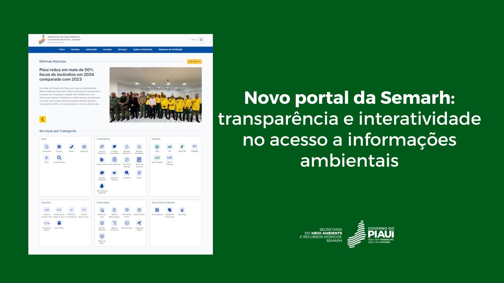 Novo portal da Semarh: transparência e interatividade no acesso a informações ambientais