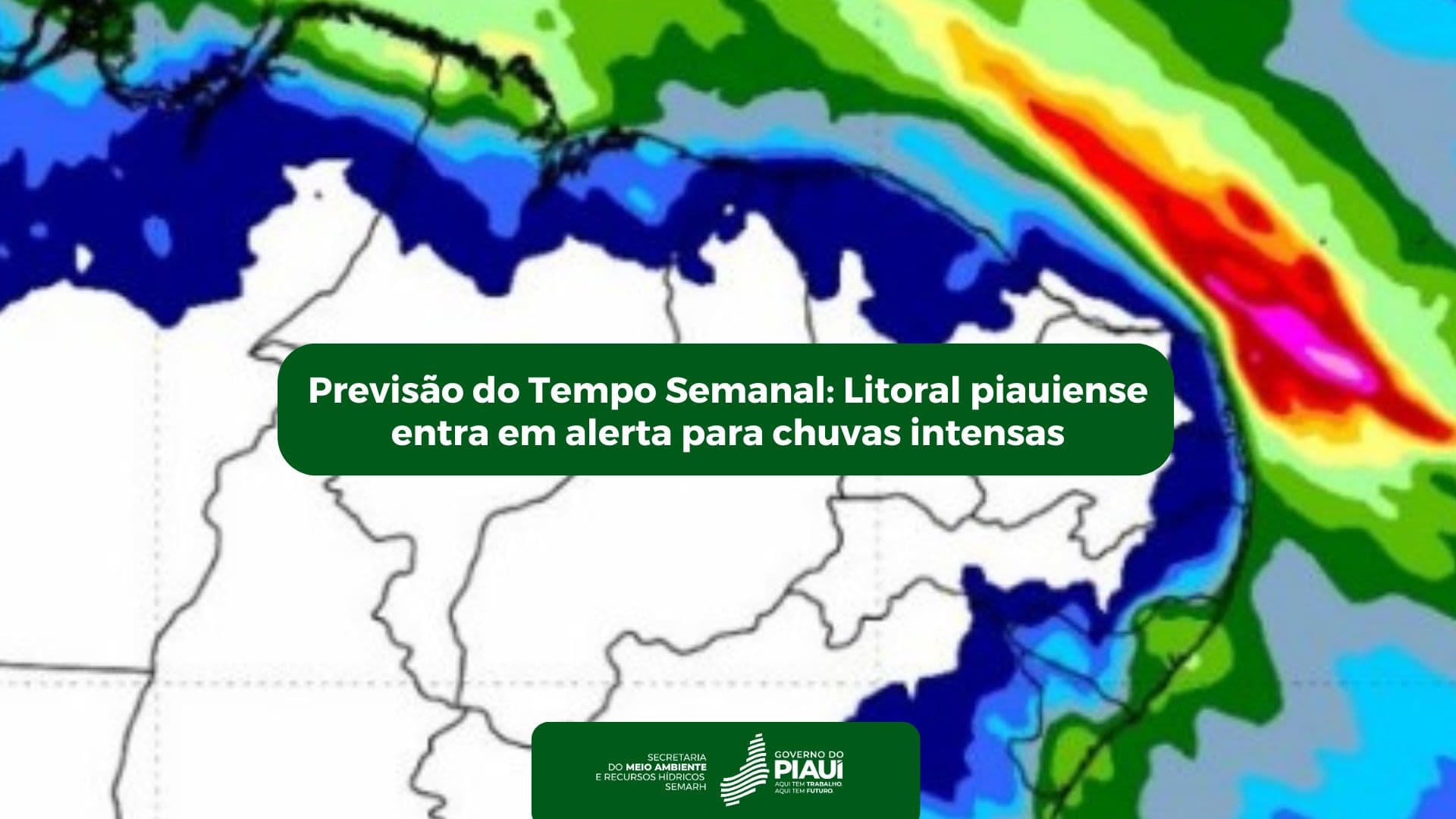 Previsão do Tempo Semanal: Litoral piauiense entra em alerta para chuvas intensas