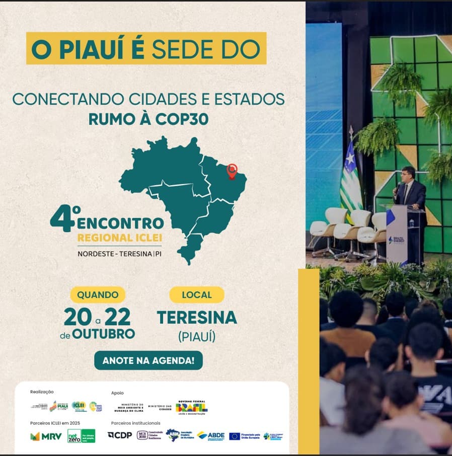 Teresina vai sediar o 4º Encontro Nordestino do ICLEI Brasil, um passo firme rumo à justiça climática
